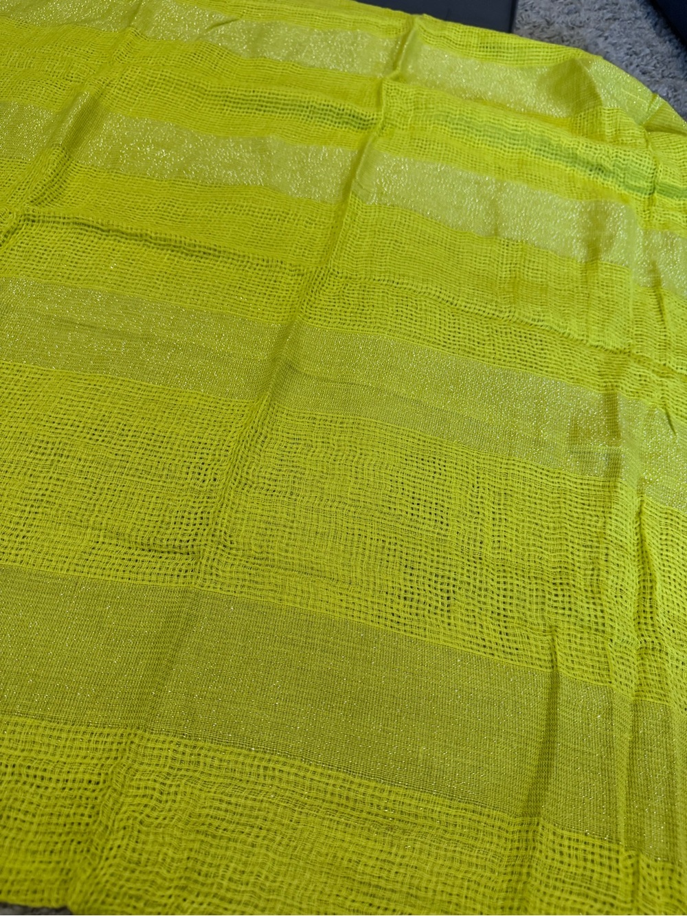 Bright & Vibrant Target Chartreuse Scarf with Subtle Metallic Shimmer!